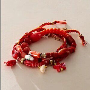 NWT Free People Amaya Convertible Bracelet Set in Clementine